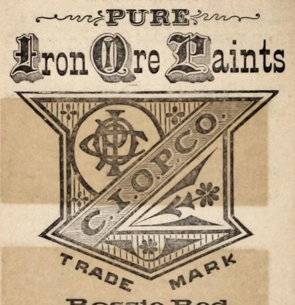 An illustration from [Catalogue] : Cleveland Iron Ore Paint Co., manufacturers of pure iron ore paints ... made from the purest material, and are superior to any in the market for fineness, uniformity and durability., 1880, leaf 10