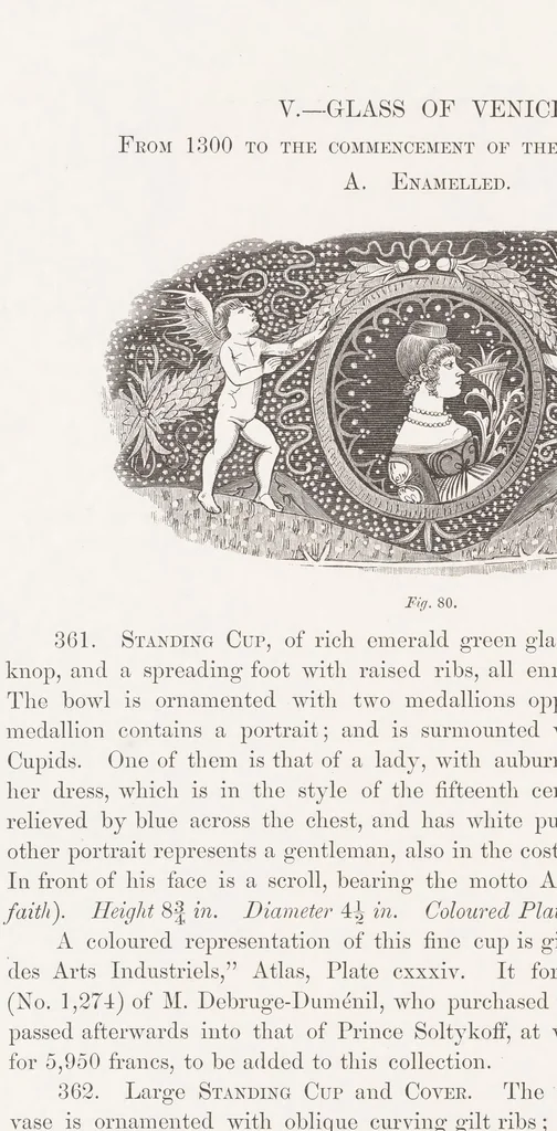 An illustration from Catalogue of the collection of glass formed by Felix Slade .., 1871, leaf 162