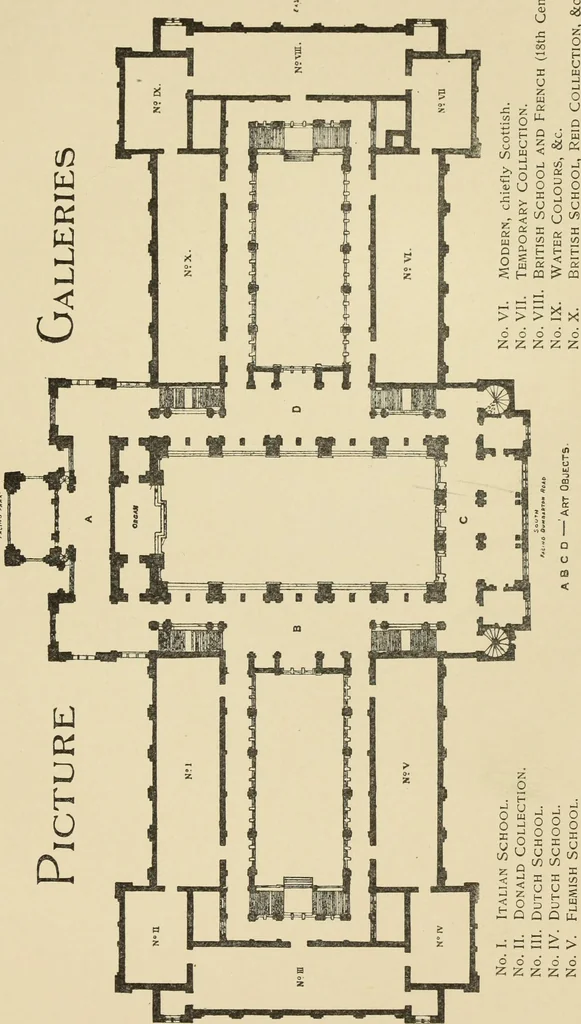 An illustration from Catalogue, descriptive and historical, of the pictures and sculpture in the Glasgow art gallery and museum, Kelvingrove, 1908, leaf 12