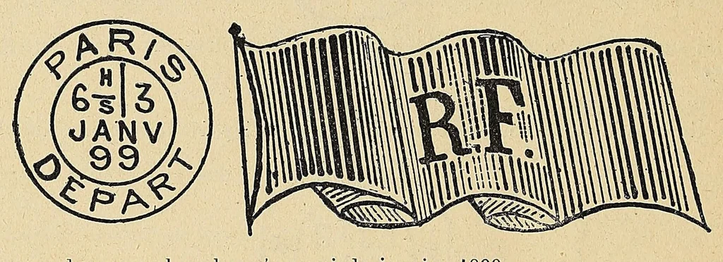 An illustration from Catalogue descriptif de toutes les marques postales de la France : inscriptions, timbres a main, et obliterations ... avec des prix de vente pour les collections, 1902, leaf 212