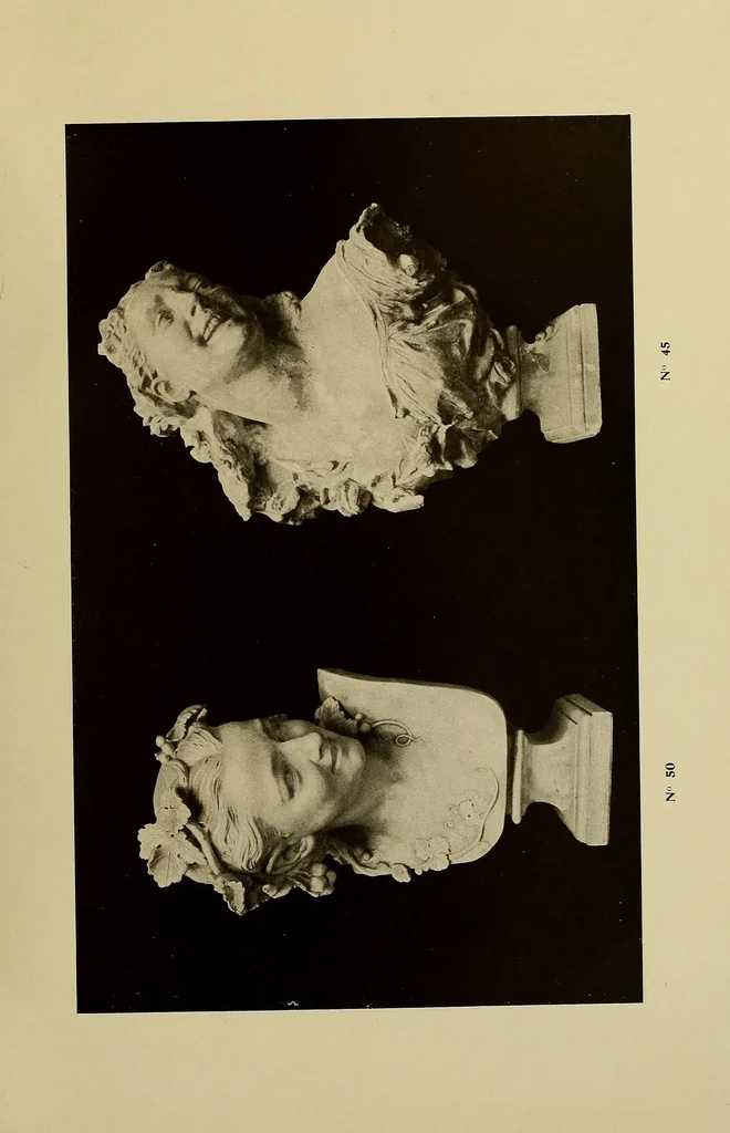 An illustration from Catalogue de sculptures originales : terres cuites, plâtres, bronzes ... tableaux et dessins par J.-B. Carpeaux : dessins par Eug. Delacroix dont la vente aura lieu à Paris, Galerie Manzi, Joyant, les lundis 8 et mardi 9 décembre 1913, 1913, leaf 69