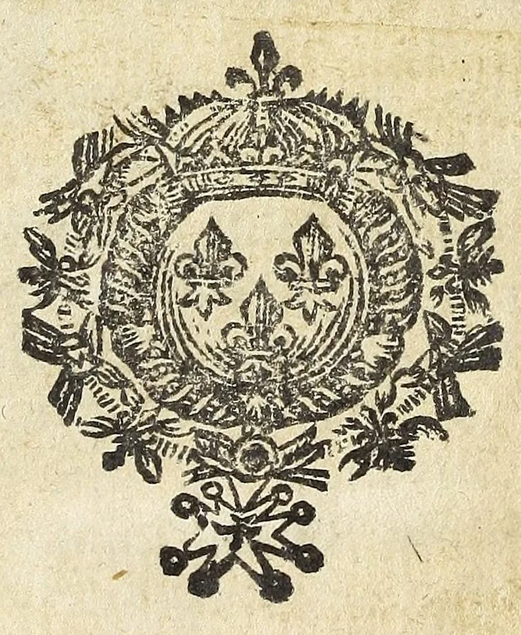 An illustration from Catalogue des manuscrits de la bibliotheque de defunt monseigneur le chancelier Seguier, 1686, leaf 5