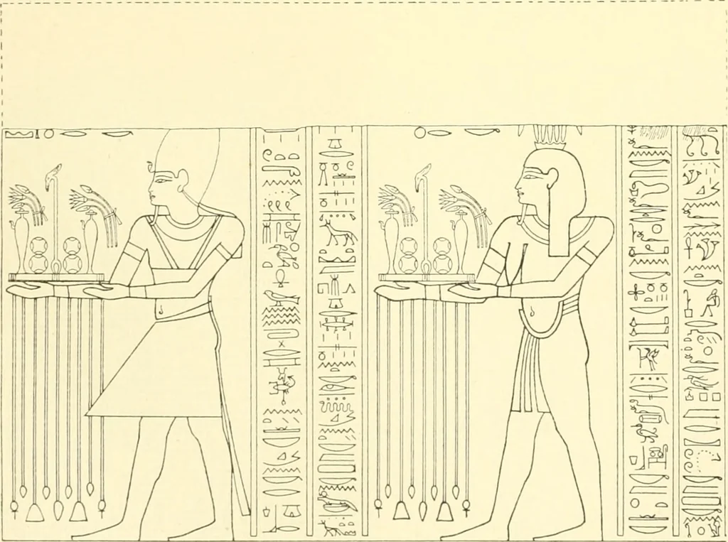 An illustration from Catalogue des monuments et inscriptions de l'Égypte antique / publié sous les auspices de S.A. Abbas II Helmi par la direction générale du Service des antiquités [de l'Égypte] ; par J. de Morgan, U. Bouriant, G. Legrain, G. Jéquier, A. Barsanti, 1894, leaf 103