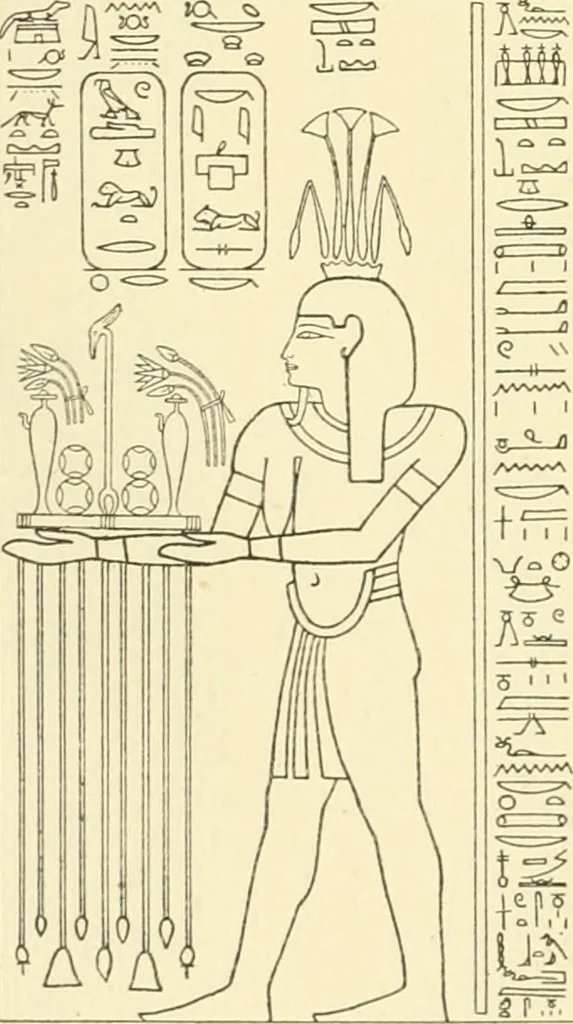 An illustration from Catalogue des monuments et inscriptions de l'Égypte antique / publié sous les auspices de S.A. Abbas II Helmi par la direction générale du Service des antiquités [de l'Égypte] ; par J. de Morgan, U. Bouriant, G. Legrain, G. Jéquier, A. Barsanti, 1894, leaf 105