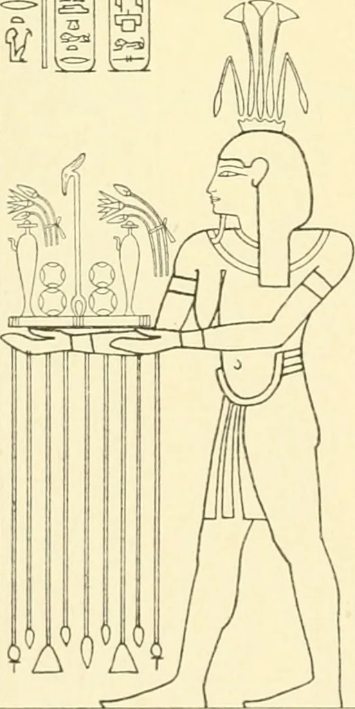 An illustration from Catalogue des monuments et inscriptions de l'Égypte antique / publié sous les auspices de S.A. Abbas II Helmi par la direction générale du Service des antiquités [de l'Égypte] ; par J. de Morgan, U. Bouriant, G. Legrain, G. Jéquier, A. Barsanti, 1894, leaf 105