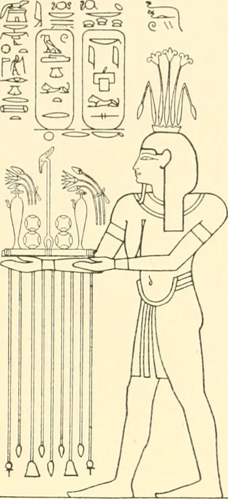 An illustration from Catalogue des monuments et inscriptions de l'Égypte antique / publié sous les auspices de S.A. Abbas II Helmi par la direction générale du Service des antiquités [de l'Égypte] ; par J. de Morgan, U. Bouriant, G. Legrain, G. Jéquier, A. Barsanti, 1894, leaf 106