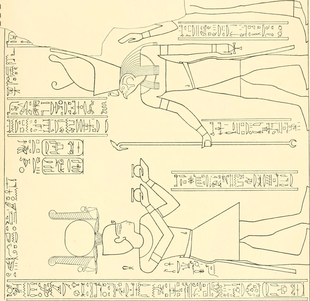 An illustration from Catalogue des monuments et inscriptions de l'Égypte antique / publié sous les auspices de S.A. Abbas II Helmi par la direction générale du Service des antiquités [de l'Égypte] ; par J. de Morgan, U. Bouriant, G. Legrain, G. Jéquier, A. Barsanti, 1894, leaf 118