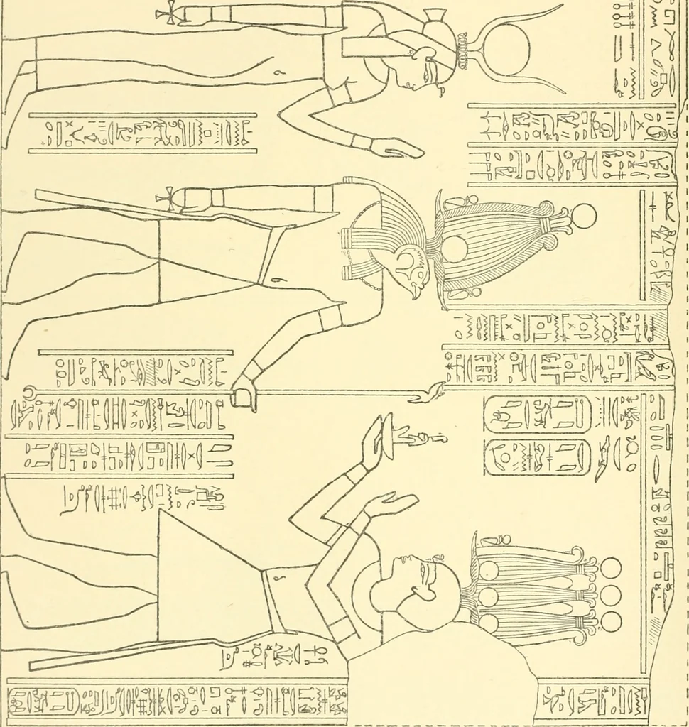 An illustration from Catalogue des monuments et inscriptions de l'Égypte antique / publié sous les auspices de S.A. Abbas II Helmi par la direction générale du Service des antiquités [de l'Égypte] ; par J. de Morgan, U. Bouriant, G. Legrain, G. Jéquier, A. Barsanti, 1894, leaf 119