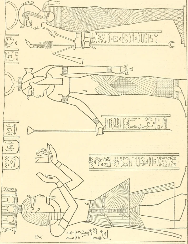 An illustration from Catalogue des monuments et inscriptions de l'Égypte antique / publié sous les auspices de S.A. Abbas II Helmi par la direction générale du Service des antiquités [de l'Égypte] ; par J. de Morgan, U. Bouriant, G. Legrain, G. Jéquier, A. Barsanti, 1894, leaf 126