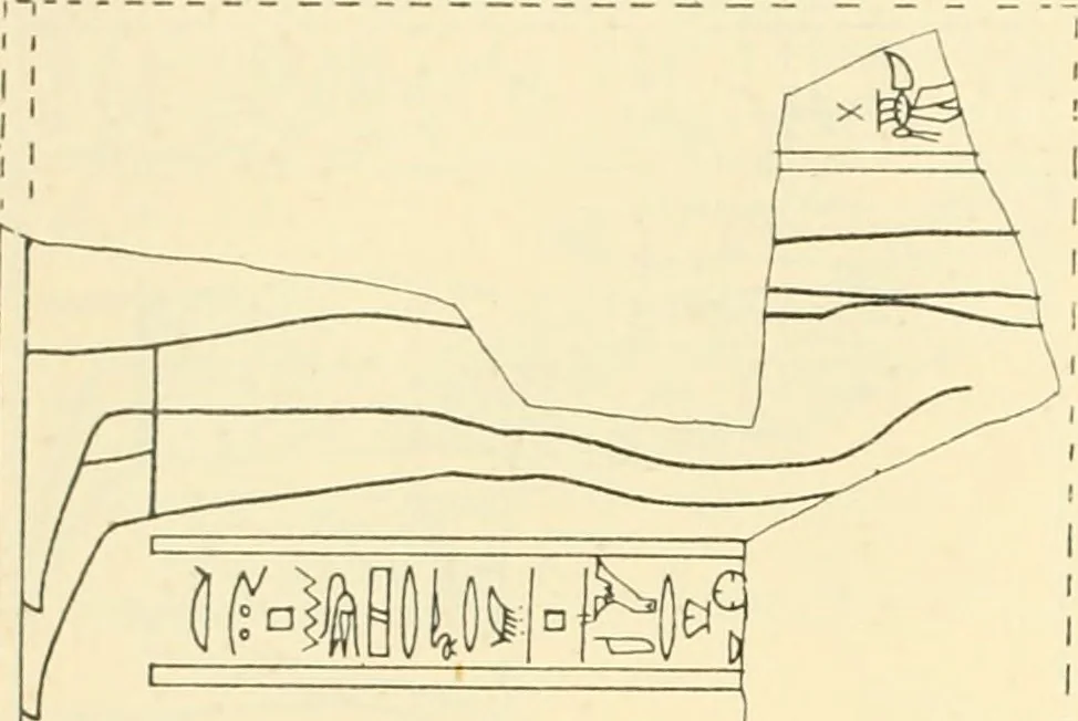 An illustration from Catalogue des monuments et inscriptions de l'Égypte antique / publié sous les auspices de S.A. Abbas II Helmi par la direction générale du Service des antiquités [de l'Égypte] ; par J. de Morgan, U. Bouriant, G. Legrain, G. Jéquier, A. Barsanti, 1894, leaf 131