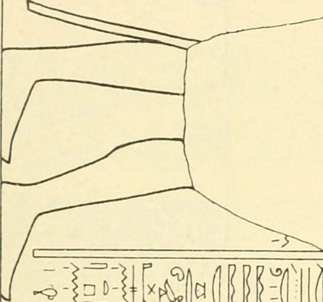 An illustration from Catalogue des monuments et inscriptions de l'Égypte antique / publié sous les auspices de S.A. Abbas II Helmi par la direction générale du Service des antiquités [de l'Égypte] ; par J. de Morgan, U. Bouriant, G. Legrain, G. Jéquier, A. Barsanti, 1894, leaf 131