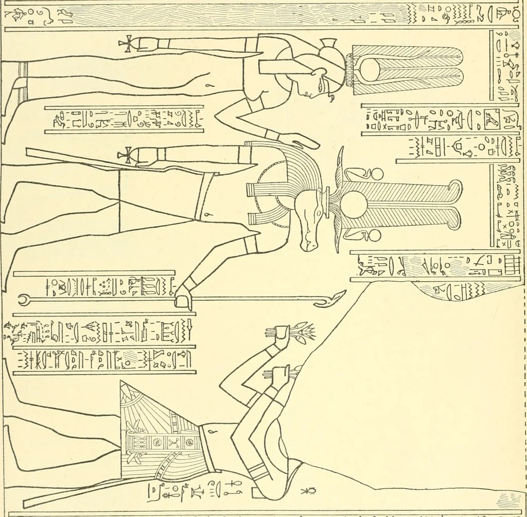 An illustration from Catalogue des monuments et inscriptions de l'Égypte antique / publié sous les auspices de S.A. Abbas II Helmi par la direction générale du Service des antiquités [de l'Égypte] ; par J. de Morgan, U. Bouriant, G. Legrain, G. Jéquier, A. Barsanti, 1894, leaf 133