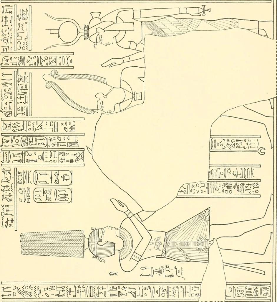 An illustration from Catalogue des monuments et inscriptions de l'Égypte antique / publié sous les auspices de S.A. Abbas II Helmi par la direction générale du Service des antiquités [de l'Égypte] ; par J. de Morgan, U. Bouriant, G. Legrain, G. Jéquier, A. Barsanti, 1894, leaf 138