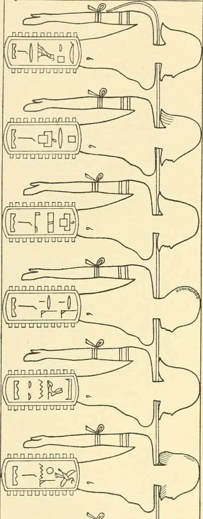 An illustration from Catalogue des monuments et inscriptions de l'Égypte antique / publié sous les auspices de S.A. Abbas II Helmi par la direction générale du Service des antiquités [de l'Égypte] ; par J. de Morgan, U. Bouriant, G. Legrain, G. Jéquier, A. Barsanti, 1894, leaf 155