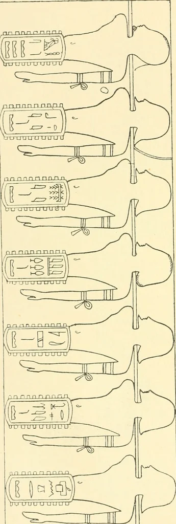 An illustration from Catalogue des monuments et inscriptions de l'Égypte antique / publié sous les auspices de S.A. Abbas II Helmi par la direction générale du Service des antiquités [de l'Égypte] ; par J. de Morgan, U. Bouriant, G. Legrain, G. Jéquier, A. Barsanti, 1894, leaf 157