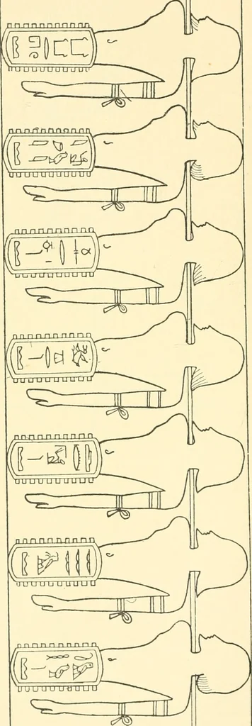 An illustration from Catalogue des monuments et inscriptions de l'Égypte antique / publié sous les auspices de S.A. Abbas II Helmi par la direction générale du Service des antiquités [de l'Égypte] ; par J. de Morgan, U. Bouriant, G. Legrain, G. Jéquier, A. Barsanti, 1894, leaf 157