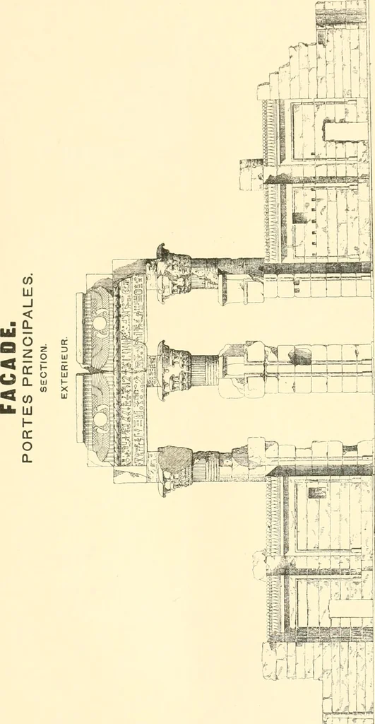 An illustration from Catalogue des monuments et inscriptions de l'Égypte antique / publié sous les auspices de S.A. Abbas II Helmi par la direction générale du Service des antiquités [de l'Égypte] ; par J. de Morgan, U. Bouriant, G. Legrain, G. Jéquier, A. Barsanti, 1894, leaf 160