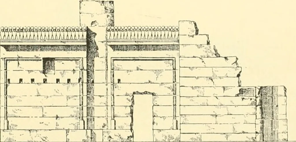 An illustration from Catalogue des monuments et inscriptions de l'Égypte antique / publié sous les auspices de S.A. Abbas II Helmi par la direction générale du Service des antiquités [de l'Égypte] ; par J. de Morgan, U. Bouriant, G. Legrain, G. Jéquier, A. Barsanti, 1894, leaf 161