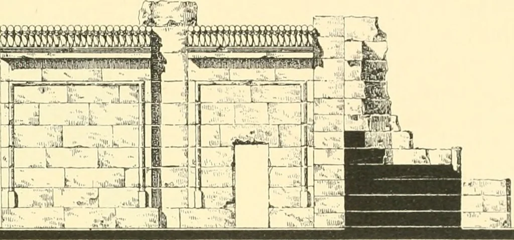 An illustration from Catalogue des monuments et inscriptions de l'Égypte antique / publié sous les auspices de S.A. Abbas II Helmi par la direction générale du Service des antiquités [de l'Égypte] ; par J. de Morgan, U. Bouriant, G. Legrain, G. Jéquier, A. Barsanti, 1894, leaf 161