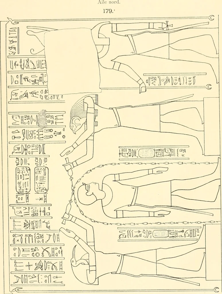 An illustration from Catalogue des monuments et inscriptions de l'Égypte antique / publié sous les auspices de S.A. Abbas II Helmi par la direction générale du Service des antiquités [de l'Égypte] ; par J. de Morgan, U. Bouriant, G. Legrain, G. Jéquier, A. Barsanti, 1894, leaf 162