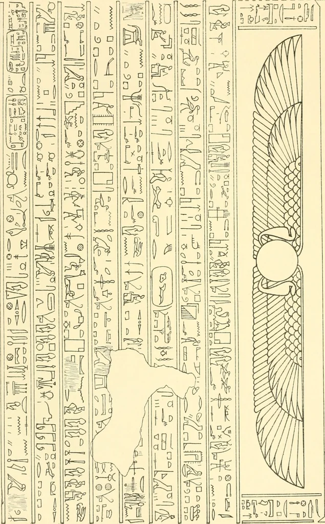 An illustration from Catalogue des monuments et inscriptions de l'Égypte antique / publié sous les auspices de S.A. Abbas II Helmi par la direction générale du Service des antiquités [de l'Égypte] ; par J. de Morgan, U. Bouriant, G. Legrain, G. Jéquier, A. Barsanti, 1894, leaf 163