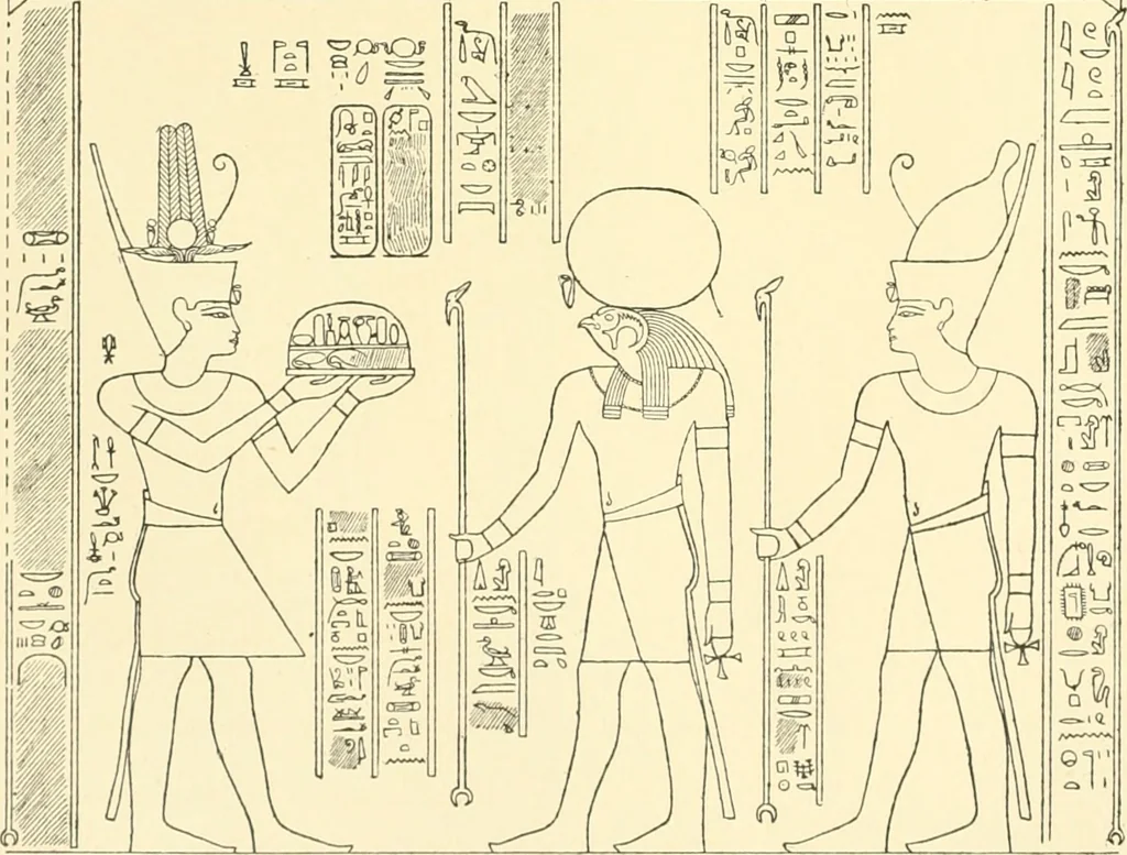 An illustration from Catalogue des monuments et inscriptions de l'Égypte antique / publié sous les auspices de S.A. Abbas II Helmi par la direction générale du Service des antiquités [de l'Égypte] ; par J. de Morgan, U. Bouriant, G. Legrain, G. Jéquier, A. Barsanti, 1894, leaf 165