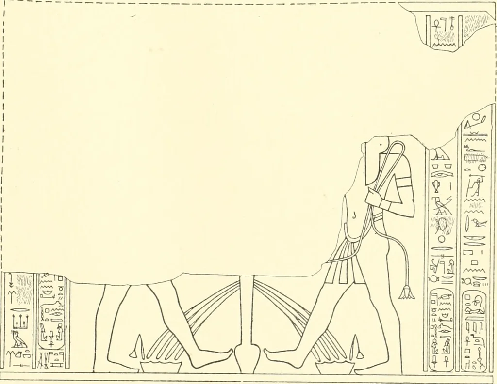 An illustration from Catalogue des monuments et inscriptions de l'Égypte antique / publié sous les auspices de S.A. Abbas II Helmi par la direction générale du Service des antiquités [de l'Égypte] ; par J. de Morgan, U. Bouriant, G. Legrain, G. Jéquier, A. Barsanti, 1894, leaf 170