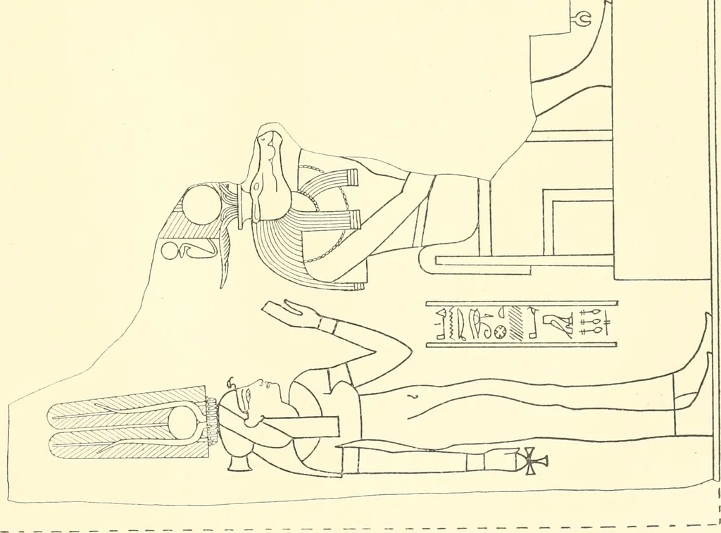 An illustration from Catalogue des monuments et inscriptions de l'Égypte antique / publié sous les auspices de S.A. Abbas II Helmi par la direction générale du Service des antiquités [de l'Égypte] ; par J. de Morgan, U. Bouriant, G. Legrain, G. Jéquier, A. Barsanti, 1894, leaf 172