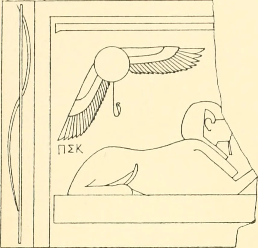 An illustration from Catalogue des monuments et inscriptions de l'Égypte antique / publié sous les auspices de S.A. Abbas II Helmi par la direction générale du Service des antiquités [de l'Égypte] ; par J. de Morgan, U. Bouriant, G. Legrain, G. Jéquier, A. Barsanti, 1894, leaf 178