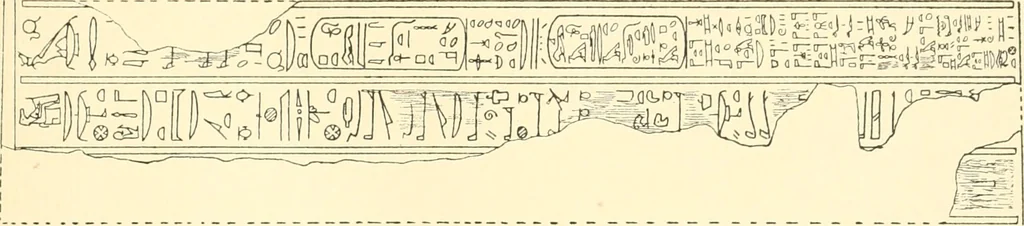 An illustration from Catalogue des monuments et inscriptions de l'Égypte antique / publié sous les auspices de S.A. Abbas II Helmi par la direction générale du Service des antiquités [de l'Égypte] ; par J. de Morgan, U. Bouriant, G. Legrain, G. Jéquier, A. Barsanti, 1894, leaf 178
