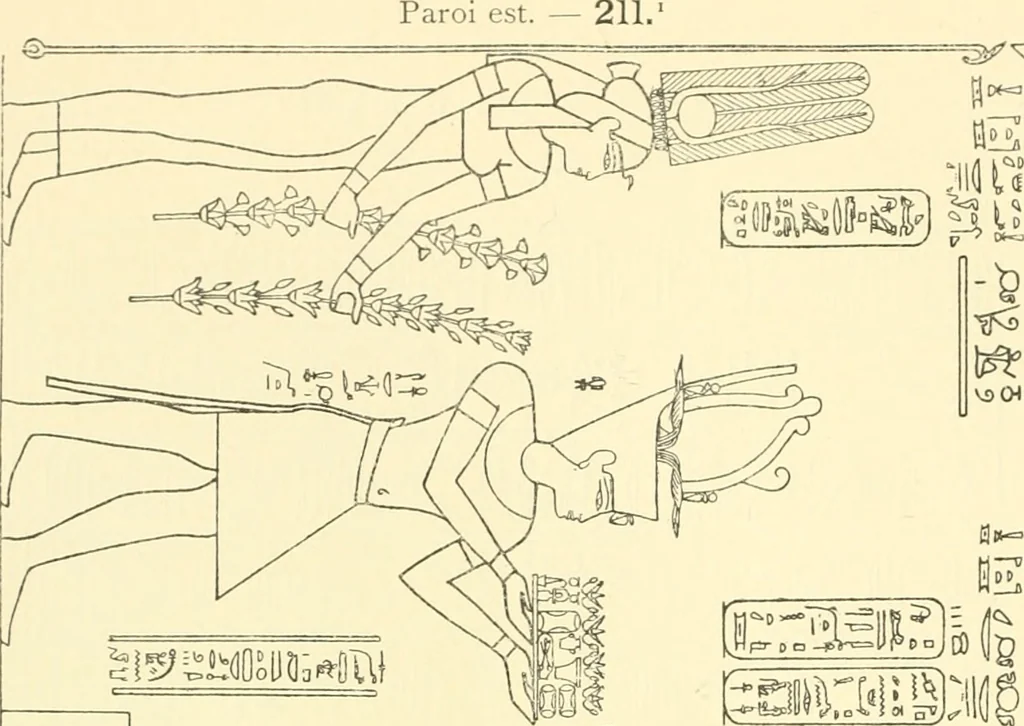 An illustration from Catalogue des monuments et inscriptions de l'Égypte antique / publié sous les auspices de S.A. Abbas II Helmi par la direction générale du Service des antiquités [de l'Égypte] ; par J. de Morgan, U. Bouriant, G. Legrain, G. Jéquier, A. Barsanti, 1894, leaf 189
