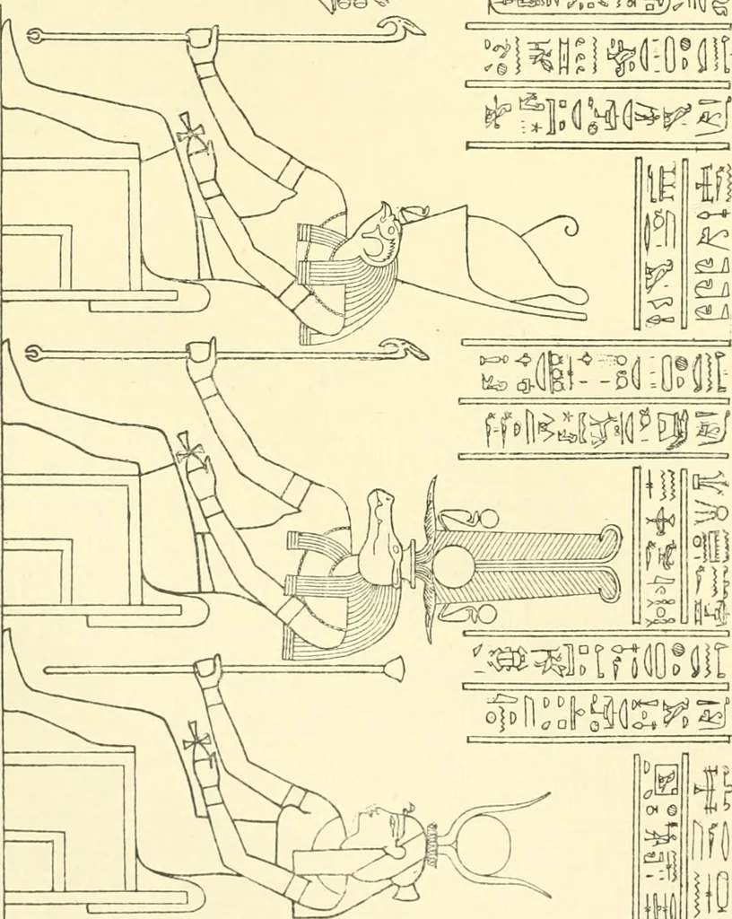 An illustration from Catalogue des monuments et inscriptions de l'Égypte antique / publié sous les auspices de S.A. Abbas II Helmi par la direction générale du Service des antiquités [de l'Égypte] ; par J. de Morgan, U. Bouriant, G. Legrain, G. Jéquier, A. Barsanti, 1894, leaf 189