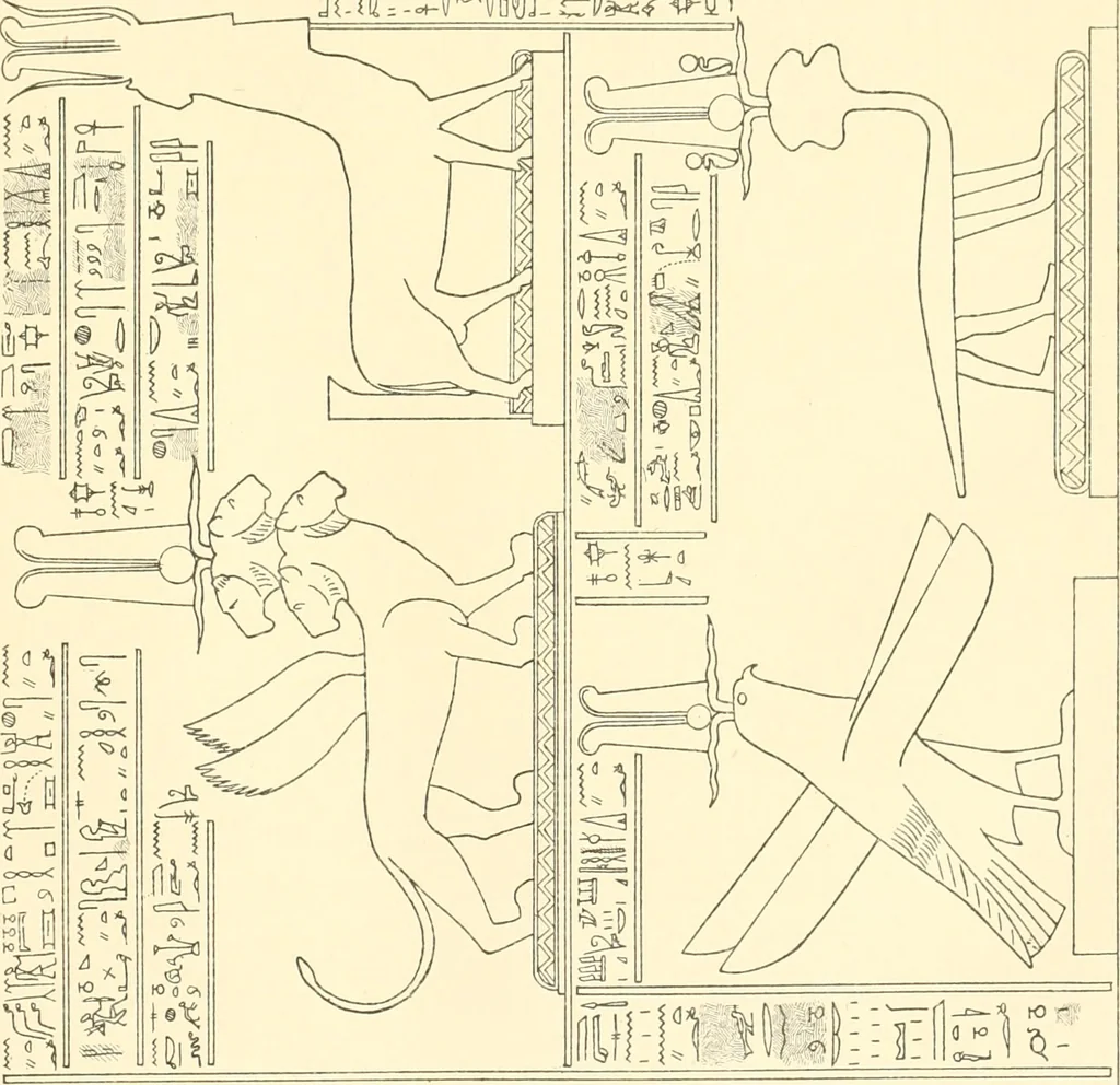 An illustration from Catalogue des monuments et inscriptions de l'Égypte antique / publié sous les auspices de S.A. Abbas II Helmi par la direction générale du Service des antiquités [de l'Égypte] ; par J. de Morgan, U. Bouriant, G. Legrain, G. Jéquier, A. Barsanti, 1894, leaf 192