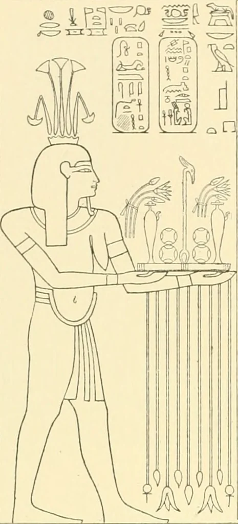 An illustration from Catalogue des monuments et inscriptions de l'Égypte antique / publié sous les auspices de S.A. Abbas II Helmi par la direction générale du Service des antiquités [de l'Égypte] ; par J. de Morgan, U. Bouriant, G. Legrain, G. Jéquier, A. Barsanti, 1894, leaf 197