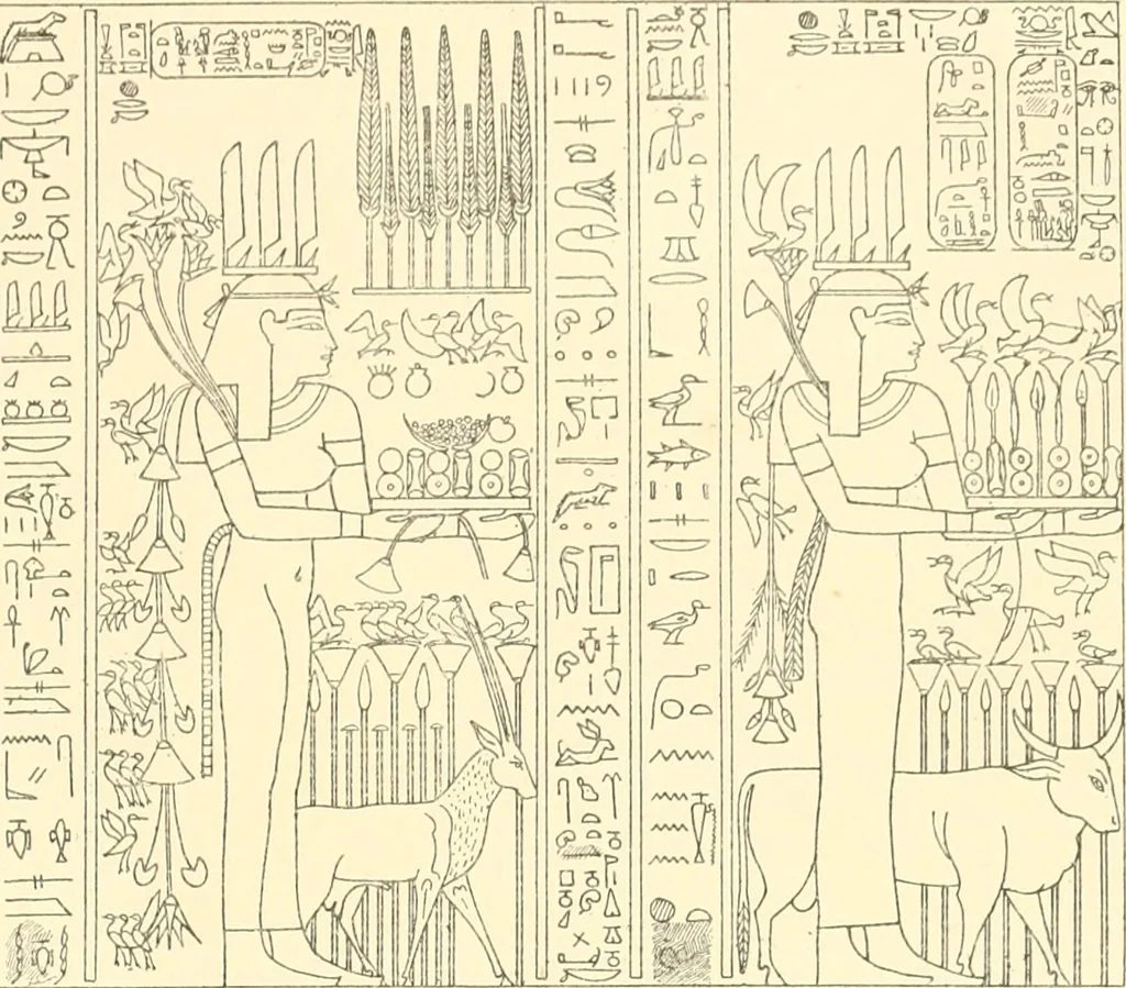 An illustration from Catalogue des monuments et inscriptions de l'Égypte antique / publié sous les auspices de S.A. Abbas II Helmi par la direction générale du Service des antiquités [de l'Égypte] ; par J. de Morgan, U. Bouriant, G. Legrain, G. Jéquier, A. Barsanti, 1894, leaf 198