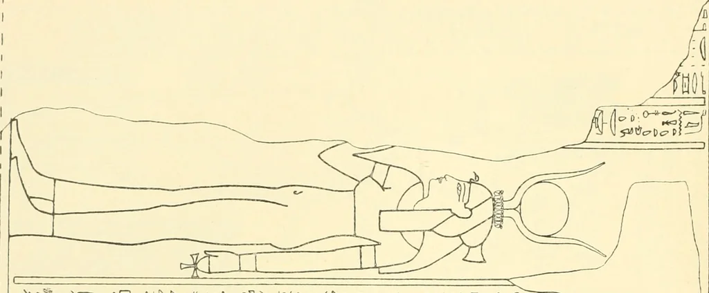 An illustration from Catalogue des monuments et inscriptions de l'Égypte antique / publié sous les auspices de S.A. Abbas II Helmi par la direction générale du Service des antiquités [de l'Égypte] ; par J. de Morgan, U. Bouriant, G. Legrain, G. Jéquier, A. Barsanti, 1894, leaf 203