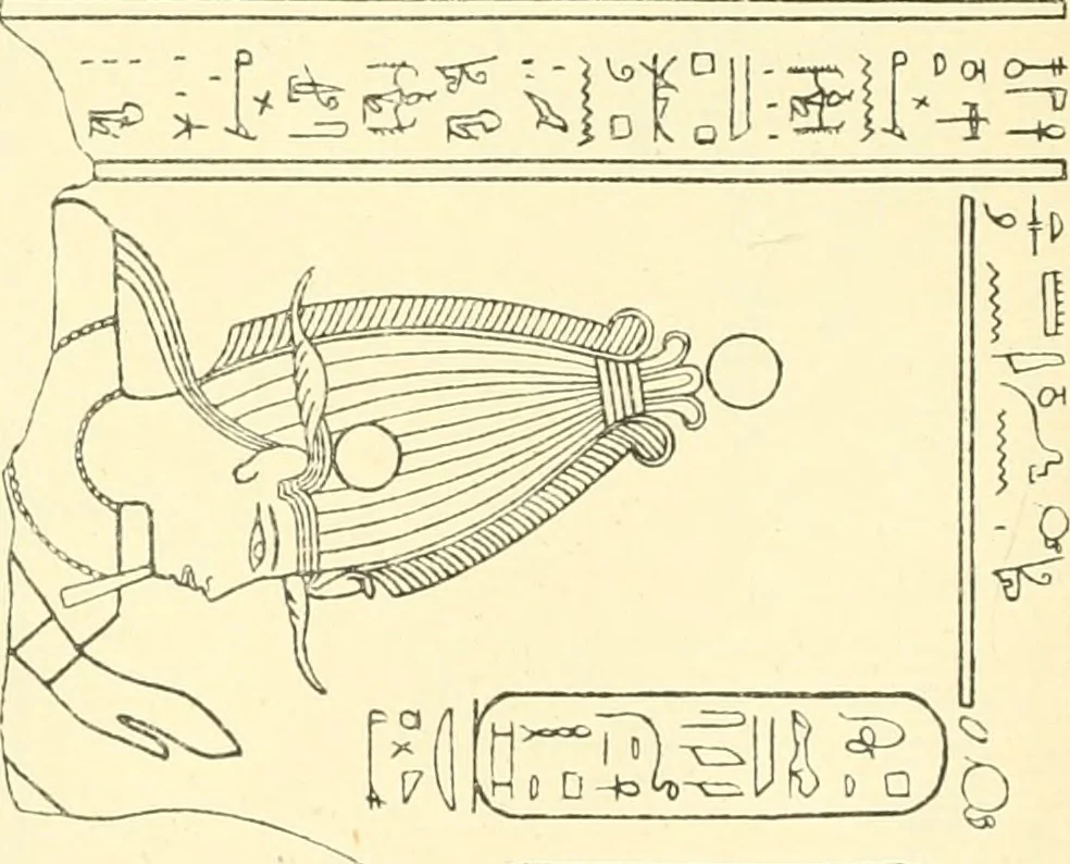 An illustration from Catalogue des monuments et inscriptions de l'Égypte antique / publié sous les auspices de S.A. Abbas II Helmi par la direction générale du Service des antiquités [de l'Égypte] ; par J. de Morgan, U. Bouriant, G. Legrain, G. Jéquier, A. Barsanti, 1894, leaf 203