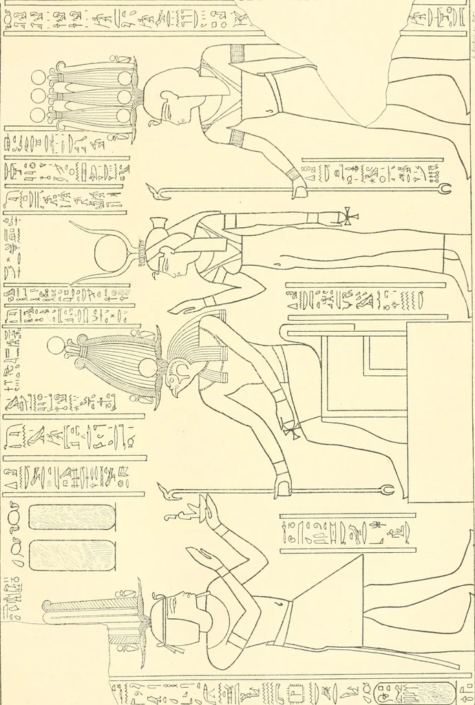 An illustration from Catalogue des monuments et inscriptions de l'Égypte antique / publié sous les auspices de S.A. Abbas II Helmi par la direction générale du Service des antiquités [de l'Égypte] ; par J. de Morgan, U. Bouriant, G. Legrain, G. Jéquier, A. Barsanti, 1894, leaf 204