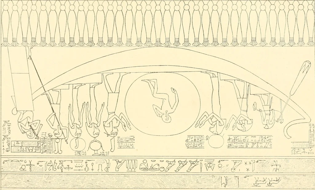 An illustration from Catalogue des monuments et inscriptions de l'Égypte antique / publié sous les auspices de S.A. Abbas II Helmi par la direction générale du Service des antiquités [de l'Égypte] ; par J. de Morgan, U. Bouriant, G. Legrain, G. Jéquier, A. Barsanti, 1894, leaf 208