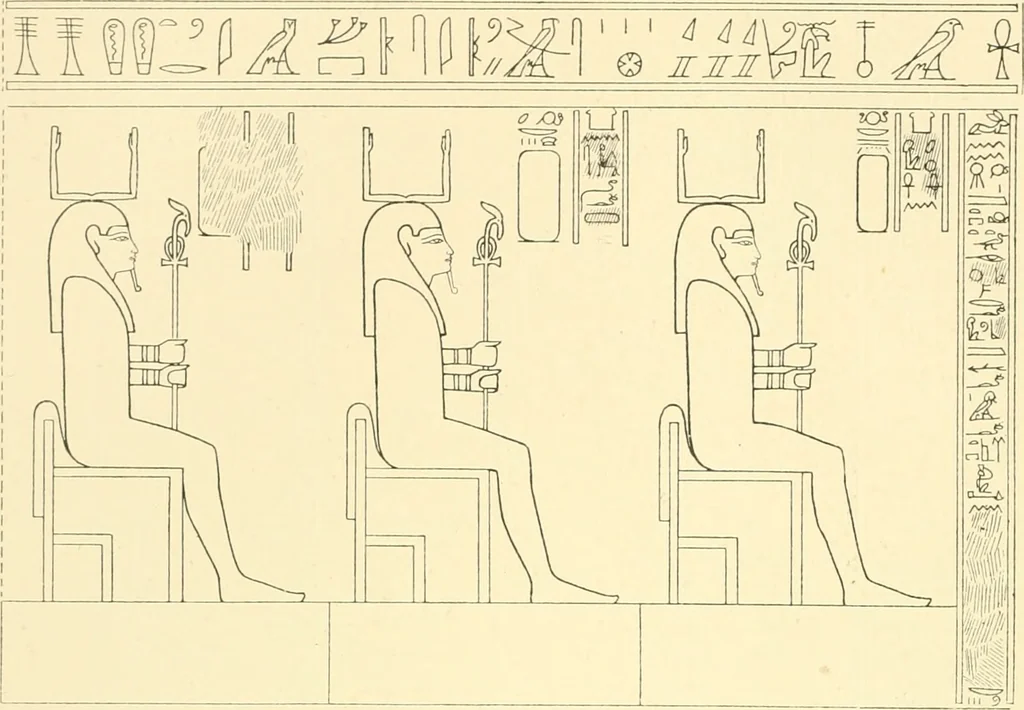 An illustration from Catalogue des monuments et inscriptions de l'Égypte antique / publié sous les auspices de S.A. Abbas II Helmi par la direction générale du Service des antiquités [de l'Égypte] ; par J. de Morgan, U. Bouriant, G. Legrain, G. Jéquier, A. Barsanti, 1894, leaf 209