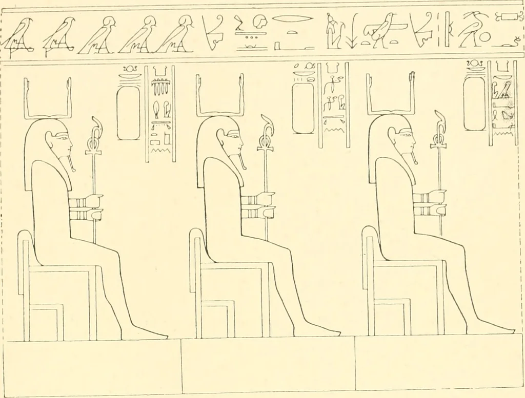 An illustration from Catalogue des monuments et inscriptions de l'Égypte antique / publié sous les auspices de S.A. Abbas II Helmi par la direction générale du Service des antiquités [de l'Égypte] ; par J. de Morgan, U. Bouriant, G. Legrain, G. Jéquier, A. Barsanti, 1894, leaf 210