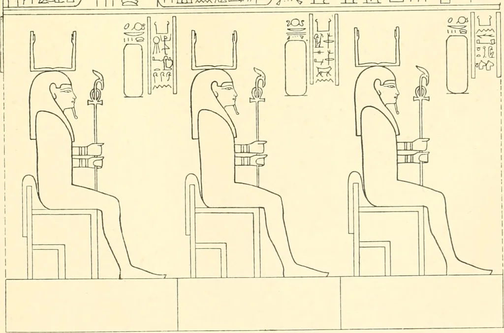 An illustration from Catalogue des monuments et inscriptions de l'Égypte antique / publié sous les auspices de S.A. Abbas II Helmi par la direction générale du Service des antiquités [de l'Égypte] ; par J. de Morgan, U. Bouriant, G. Legrain, G. Jéquier, A. Barsanti, 1894, leaf 210