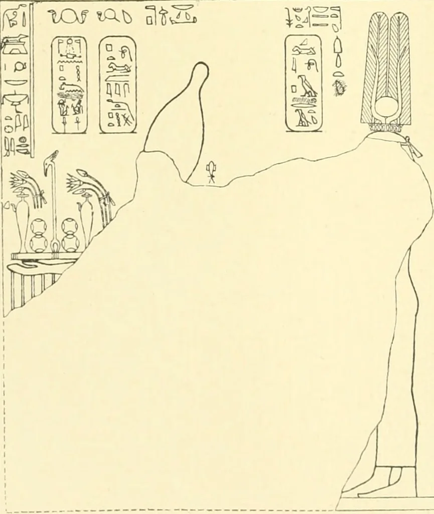 An illustration from Catalogue des monuments et inscriptions de l'Égypte antique / publié sous les auspices de S.A. Abbas II Helmi par la direction générale du Service des antiquités [de l'Égypte] ; par J. de Morgan, U. Bouriant, G. Legrain, G. Jéquier, A. Barsanti, 1894, leaf 213