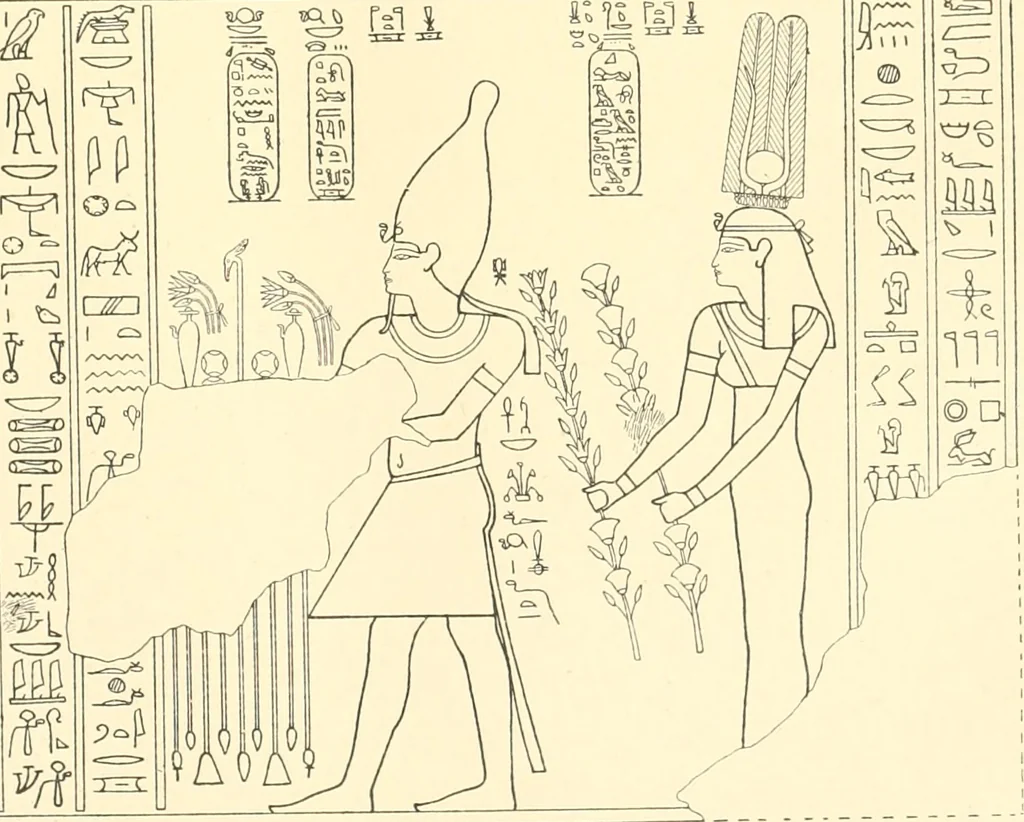 An illustration from Catalogue des monuments et inscriptions de l'Égypte antique / publié sous les auspices de S.A. Abbas II Helmi par la direction générale du Service des antiquités [de l'Égypte] ; par J. de Morgan, U. Bouriant, G. Legrain, G. Jéquier, A. Barsanti, 1894, leaf 214