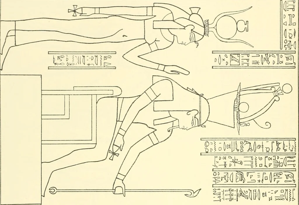 An illustration from Catalogue des monuments et inscriptions de l'Égypte antique / publié sous les auspices de S.A. Abbas II Helmi par la direction générale du Service des antiquités [de l'Égypte] ; par J. de Morgan, U. Bouriant, G. Legrain, G. Jéquier, A. Barsanti, 1894, leaf 223