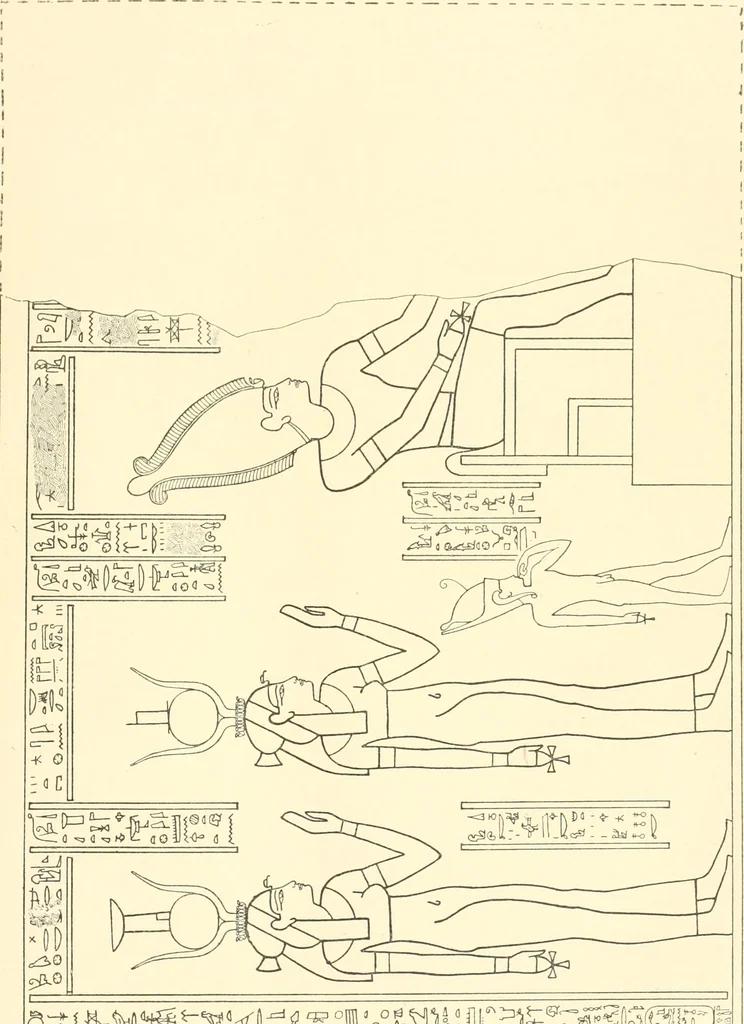 An illustration from Catalogue des monuments et inscriptions de l'Égypte antique / publié sous les auspices de S.A. Abbas II Helmi par la direction générale du Service des antiquités [de l'Égypte] ; par J. de Morgan, U. Bouriant, G. Legrain, G. Jéquier, A. Barsanti, 1894, leaf 224