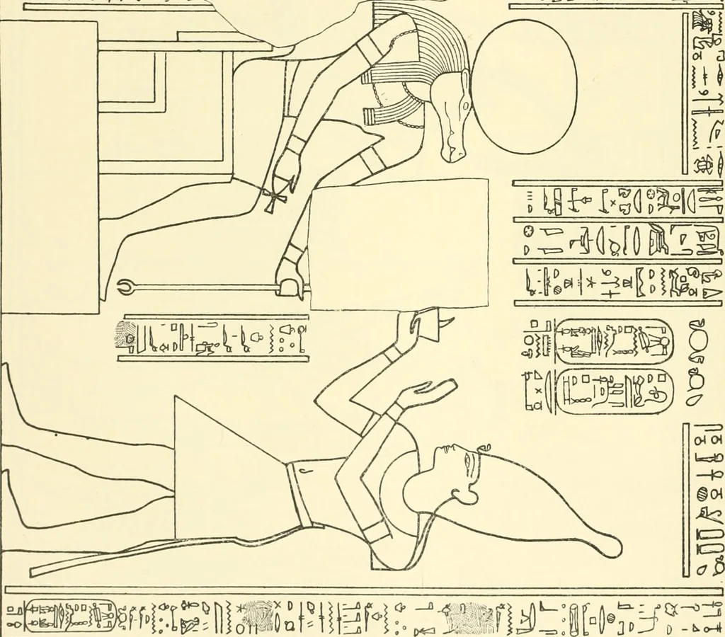 An illustration from Catalogue des monuments et inscriptions de l'Égypte antique / publié sous les auspices de S.A. Abbas II Helmi par la direction générale du Service des antiquités [de l'Égypte] ; par J. de Morgan, U. Bouriant, G. Legrain, G. Jéquier, A. Barsanti, 1894, leaf 225