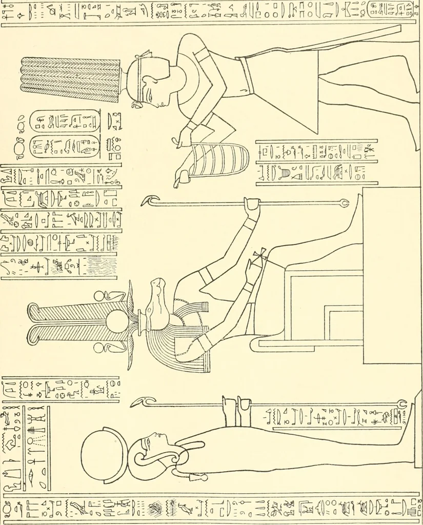 An illustration from Catalogue des monuments et inscriptions de l'Égypte antique / publié sous les auspices de S.A. Abbas II Helmi par la direction générale du Service des antiquités [de l'Égypte] ; par J. de Morgan, U. Bouriant, G. Legrain, G. Jéquier, A. Barsanti, 1894, leaf 226