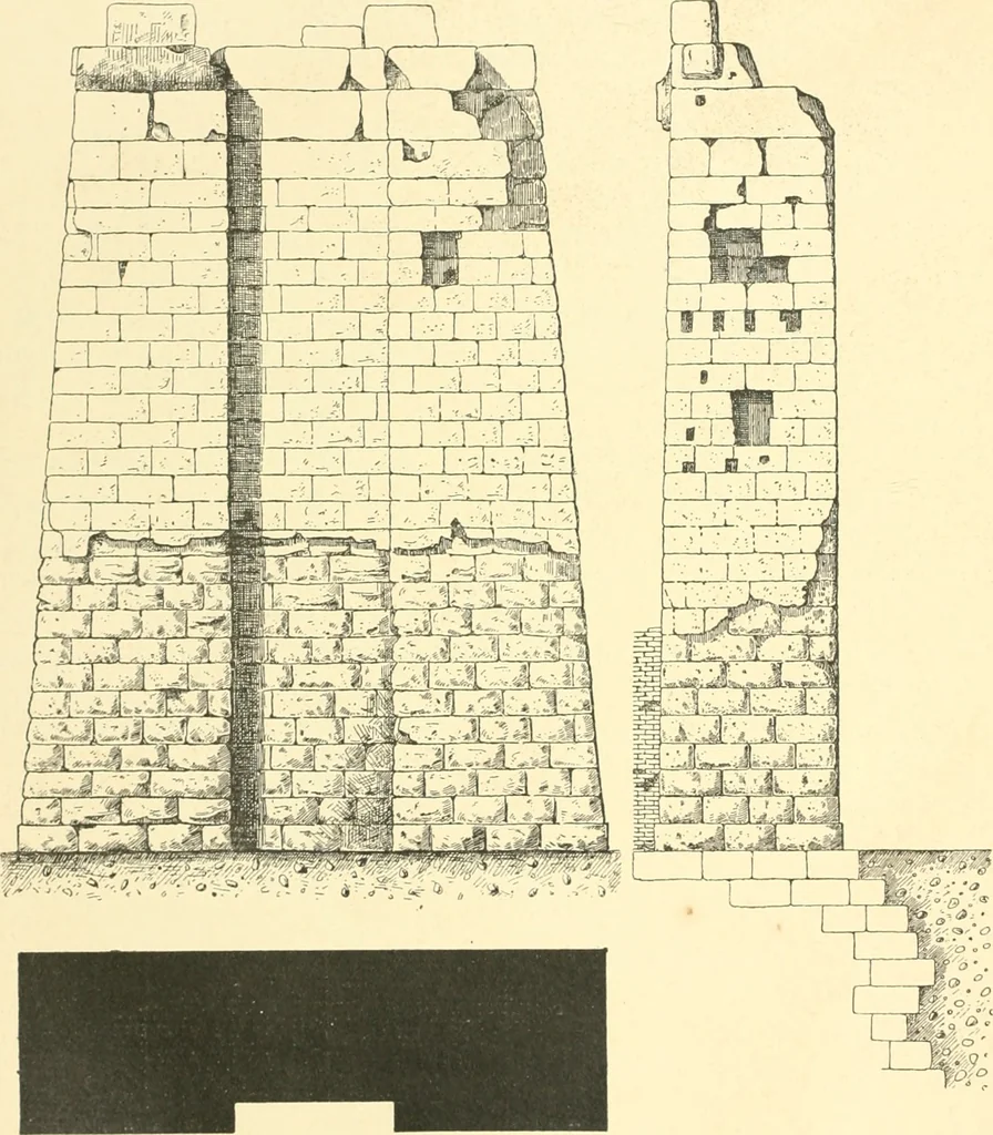 An illustration from Catalogue des monuments et inscriptions de l'Égypte antique / publié sous les auspices de S.A. Abbas II Helmi par la direction générale du Service des antiquités [de l'Égypte] ; par J. de Morgan, U. Bouriant, G. Legrain, G. Jéquier, A. Barsanti, 1894, leaf 23