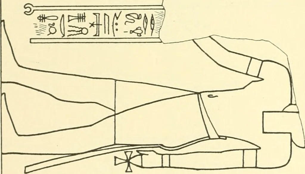 An illustration from Catalogue des monuments et inscriptions de l'Égypte antique / publié sous les auspices de S.A. Abbas II Helmi par la direction générale du Service des antiquités [de l'Égypte] ; par J. de Morgan, U. Bouriant, G. Legrain, G. Jéquier, A. Barsanti, 1894, leaf 245